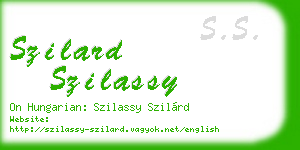 szilard szilassy business card